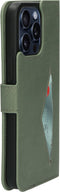 Mobiparts iPhone 15 Pro Max - Classic Wallet Case - Ruimte voor pasjes - Groen
