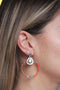 Scmyk ES-275 C - Oorbellen - Zilver plated met oranje en parelmoer druppel - Zilverkleurig