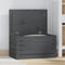 vidaXL - Opbergbox - grijs - 59,5x36,5x33 - cm - massief - grenenhout