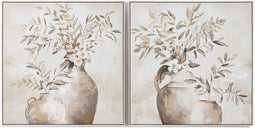 Schilderij Home ESPRIT Vaas Traditioneel 82 x 4,5 x 82 cm (2 Stuks)