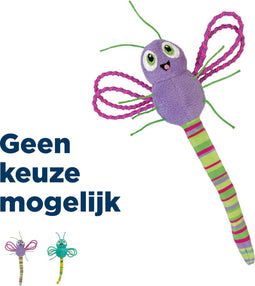 Kong Flingaroo Dragonfly Assorted - Kattenspeelgoed - Kattenknuffel - Speelgoed Kattenkruid - Interactief Kattenspeeltje - Pluche Speelgoed voor Katten