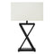Atmooz - Tafellamp Rome - E27 - Slaapkamer / Woonkamer - Sfeerlamp Industrieel - Zwart en witte kap - Hoogte 56cm - Metaal
