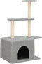 vidaXL - Kattenmeubel - met - sisal - krabpalen - 110 - cm - lichtgrijs