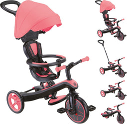 Globber Explorer Trike - 4in1 driewieler - Verstelbaar zadel en handgreep - Roze