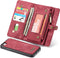 Caseme - vintage 2 in 1 portemonnee hoes - Geschikt voor iPhone SE (2022 / 2020) / 8 / 7 / 6(s) - Rood