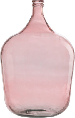 J-Line vaas Fles Terra - glas - roze - large - 55 cm hoog