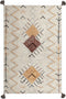 BOLAY - Laagpolig vloerkleed - Beige - 140 x 200 cm - Katoen