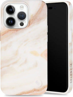 Selencia iPhone 14 Pro - Backcover - 100% gerecycled - Wit Marmer