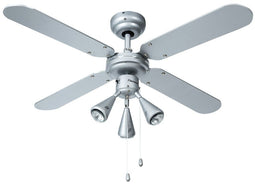Bestron DLHB42S - Plafondventilator - 3 snelheden met verlichting Ø102cm - Zilver/blauw