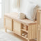 SoBuy FSR163-N - Schoenenbank - Houtlook met Schuifdeuren - Naturel