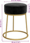 vidaXL - Hocker - rond - fluweel - zwart