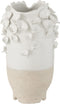 J-Line Vaas Anemone Keramiek Wit/Beige Small - Bloemenvaas 38.00 cm hoog