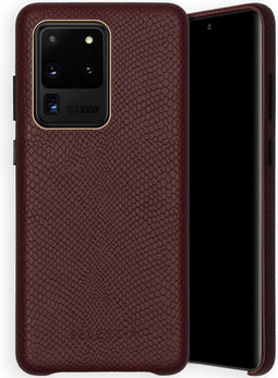 Selencia Hoesje Geschikt voor Samsung Galaxy S20 Ultra Hoesje - Selencia Gaia Slang Backcover - Donkerrood