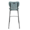Zuiver Benson Barkruk - Zithoogte 75 Cm - Set Van 2 - Stof Grijs/Blauw - Zwart Metalen Frame