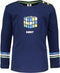 B.Nosy - Baby T-shirt - Multicolour kubus borduur en strepen op de mouw - Maat 80