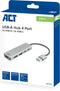 ACT AC6125 - USB-A hub - 2x USB-A 2x USB-C 5Gbps USB-C power poort - Grijs