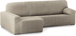 Hoes voor chaise longue met korte armleuning links Eysa ROC Geglaceerd kastanje Lichtbruin 180 x 120 x 360 cm