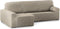 Hoes voor chaise longue met korte armleuning links Eysa ROC Geglaceerd kastanje Lichtbruin 180 x 120 x 360 cm