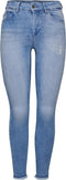ONLY ONLBLUSH LIFE MID SK AK RAW REA4347 Dames Jeans - Skinny ankle - Geruwde randen - Maat W26 X L34
