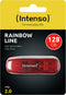 Intenso Rainbow Line - USB Stick 128GB - 28MB/s lezen 6,5MB/s schrijven - Rood