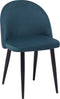 VISALIA - Eetkamerstoel - Blauw - Fluweel