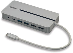 Lindy 43360 - USB Hub - 2x USB 3.2 Gen1 5Gb/s - 1x USB-C - HDMI 1.4 - Ethernet 100Mbps - 3.5mm audio