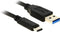 Delock 1m USB3.1-C/USB3.1-A - USB-A naar USB-C kabel - 10 Gbit/s - Zwart