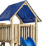Houten Speeltoestel Jonas (SwingKing) | Speeltoren met Glijbaan, Dubbele Schommel en Zandbak | Voor Buiten in de Tuin | FSC Hout - Glijbaan Turquoise blauw
