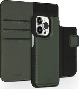 Accezz iPhone 13 Pro - Premium Leather 2 in 1 Wallet Book Case - Uitneembare backcover - Groen