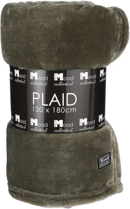 Mica Decorations Famke Fleece Plaid - L180 x B130 cm - Donkergroen