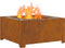 vidaXL - Vierkante - Vuurkorf - 80x80x40 - cm - Weerbestendig - Staal