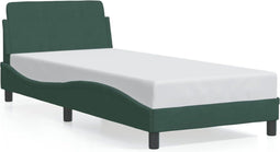 vidaXL - Bedframe - zonder - matras - 90x200 - cm - fluweel - donkergroen