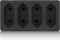 Multistekker 4x Euro zwart