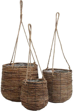 Mica Decorations santo hangende mand bruin set van 3 grootste maat in cm: 31 x 33 - BRUIN