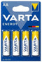 Varta Energy AA - Batterijen - Alkaline - 4-pack (4 stuks)