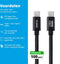 FlinQ 100W USB-C Kabel - Snellader voor Smartphone Tablet - 2 Meter Nylon - 2 stuks (2 stuks)