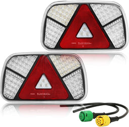 LED Achterlichtenset voor Aanhanger 12/24V - 23,7 x 13,8 cm - 7 Functies - 2 Stuks
