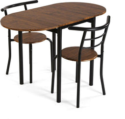 Tafel met twee stoelen Versa Zwart 55 x 77 x 61 cm Metaal PVC Hout MDF