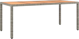 vidaXL - Tuintafel - met - houten - blad - poly - ratten - en - acaciahout - grijs