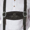 Dressforfun Jannis - Korte Lederhosen - Echt Leer met Riem en Bretels - Zwart - 50