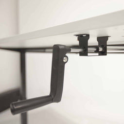 Dextro slinger zit/sta 180x80cm, hoogte verstelbare werkplek dmv slinger, T-poot frame. Frame kleur aluminium (RAL9006) en blad Schaduwzwart