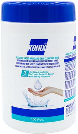 KONIX Hand- en huid reinigingsdoekjes Pak van 100 stuks