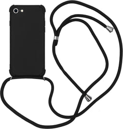 iMoshion Hoesje Geschikt voor iPhone SE (2022) / SE (2020) / 8 / 7 Hoesje Met Koord - iMoshion Color Backcover met koord - Zwart