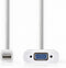 Nedis Mini DisplayPort-Kabel - DisplayPort 1.2 - Mini-DisplayPort Male - VGA Female 15p - 21.6 Gbps - Vernikkeld - 0.20 m - Rond - PVC - Wit - Polybag