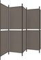 vidaXL - Kamerscherm - met - 5 - panelen - 250x220 - cm - stof - antracietkleurig