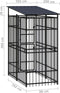 vidaXL - Hondenkennel - met - dak - 1,84 - m² - staal