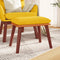 vidaXL - Voetenbank - 45x29,5x35 - cm - stof - en - kunstleer - mosterdgeel