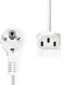 Nedis Stroomkabel - Type F (CEE 7/7) Male - IEC-320-C13 Gehoekt - 3.00 m - Wit