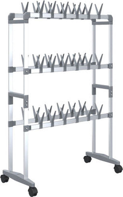 vidaXL - Schoenenrek - met - wieltjes - 66x27x100 - cm - zilverkleurig