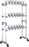 vidaXL - Schoenenrek - met - wieltjes - 66x27x100 - cm - zilverkleurig